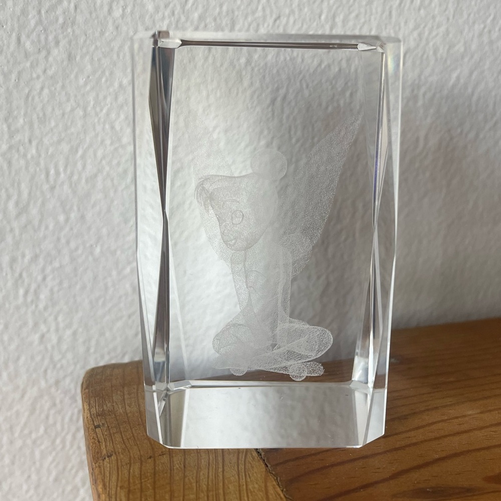 Disney Tinkerbell Crystal Art Sculpture with Etched Design